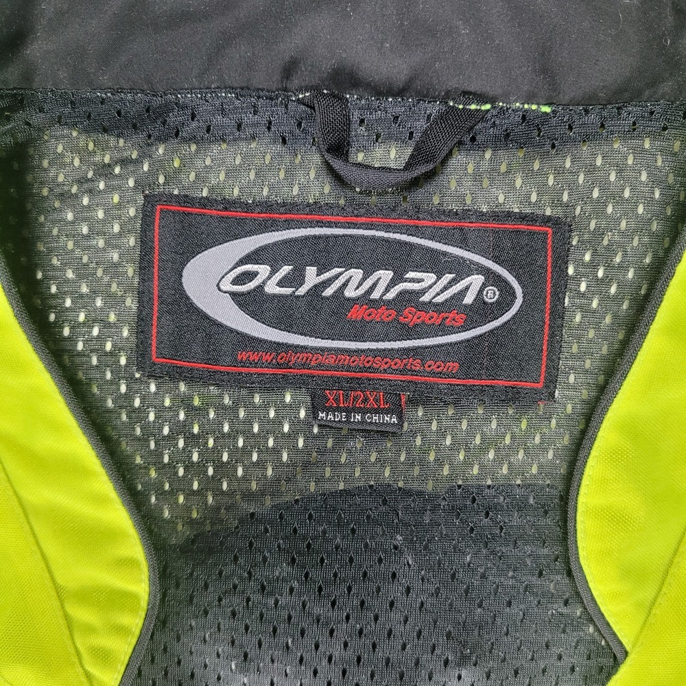 Olympia Moto Sports Reflective Neon Yellow Safety Vest Men's XL 2XL - Picture 2 of 14